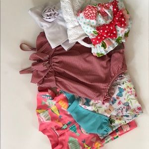 6m girl swim suits and sun hats